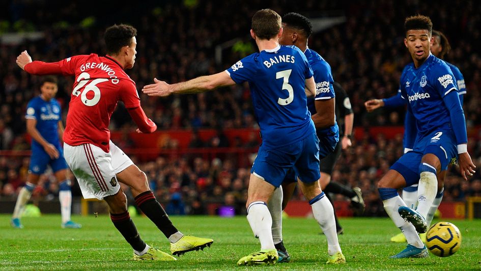 Mason Greenwood scores against Everton