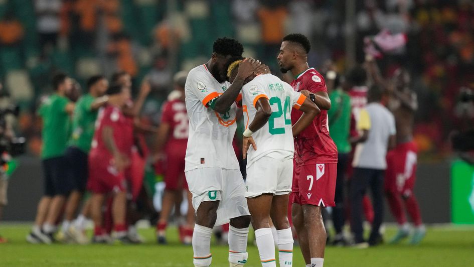 Ivory Coast players were visibly distraught after losing to Equatorial Guinea