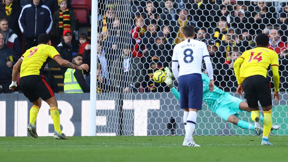 Paulo Gazzaniga saves Watford captain Troy Deeney's penalty