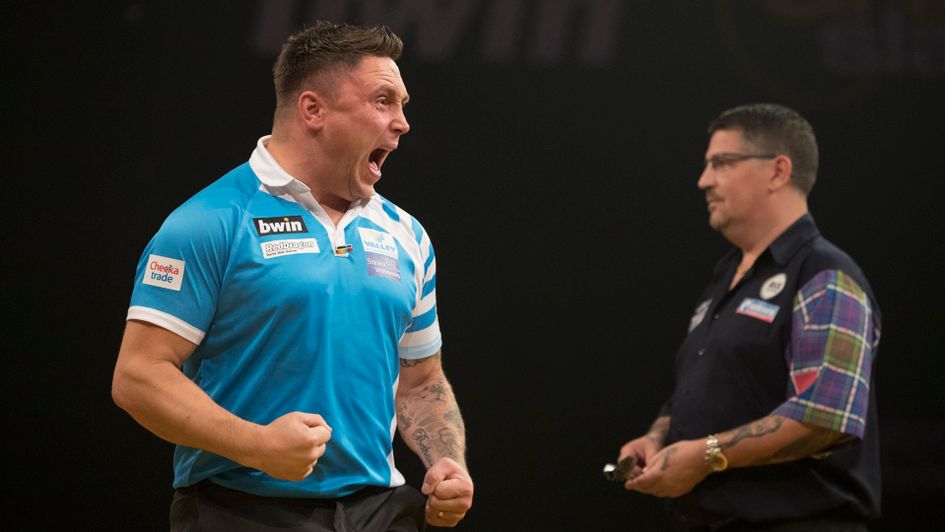 Gerwyn Price beat Gary Anderson in the Grand Slam of Darts final (Picture: Lawrence Lustig/PDC)