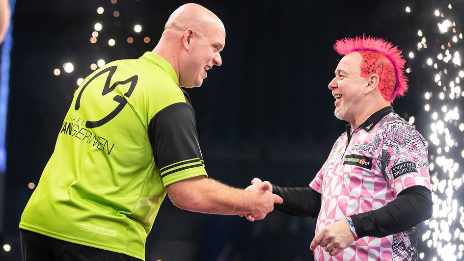 Michael van Gerwen and Peter Wright (Picture: Taylor Lanning/PDC)
