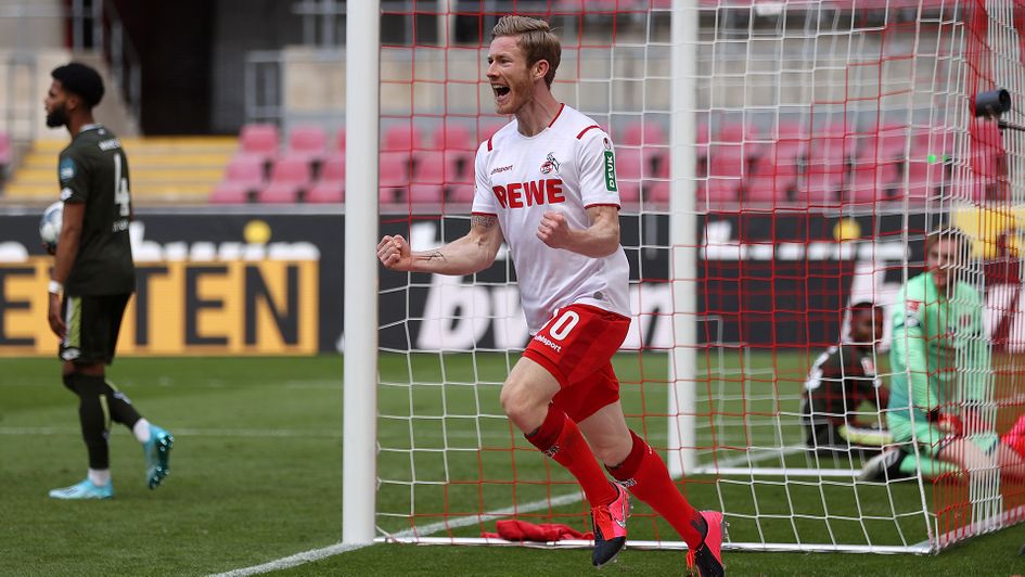 Florian Kainz celebrates his goal against Mainz