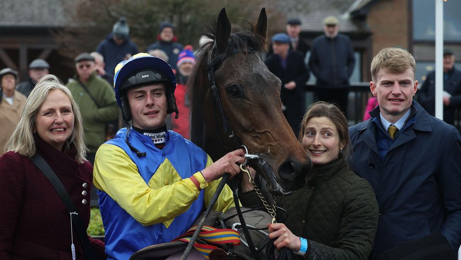 Oscar's Brother pictured with connections including trainer Connor King (far right)
