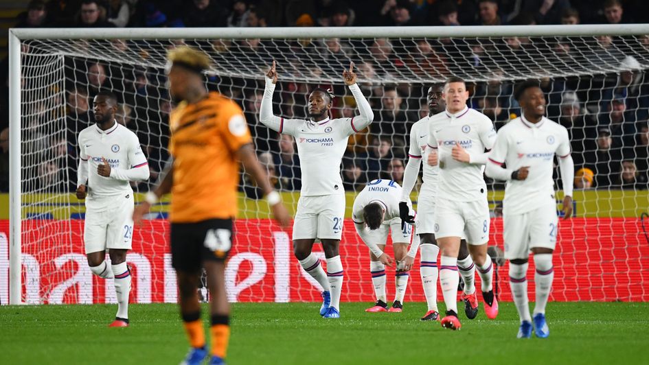 Michy Batshuayi: Chelsea forward celebrates his FA Cup goal at Hull