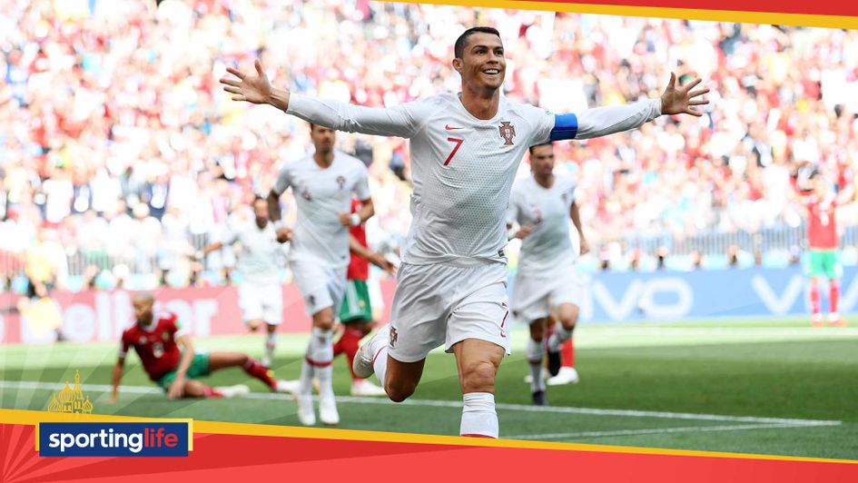 Cristiano Ronaldo celebrates his goal against Morocco