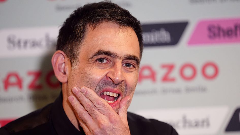 Ronnie O'Sullivan speaking to the media at the Crucible