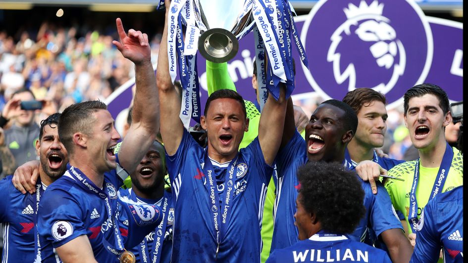 Nemanja Matic lifts the Premier League title