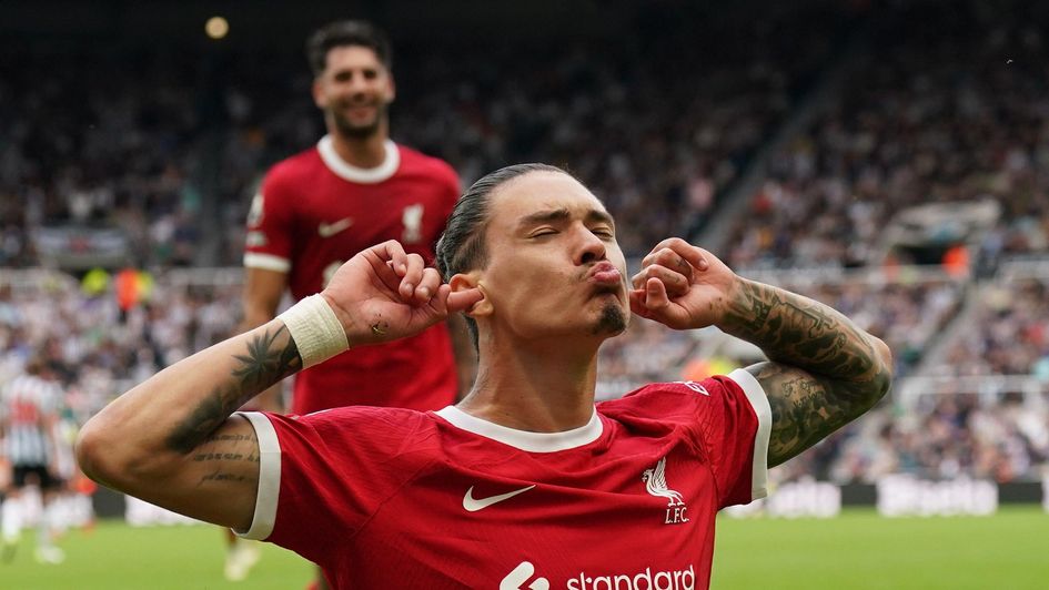 Liverpool's Darwin Núñez celebrates