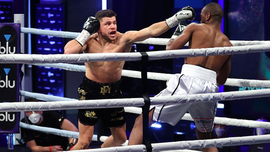 Florian Marku, left, fights Rylan Charlton on Saturday night