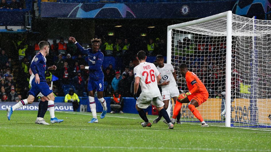 Tammy Abraham scores Chelsea's first against Lille