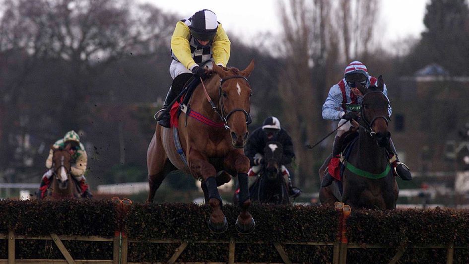 Monsignor on his way to beating Best Mate (right) at Sandown