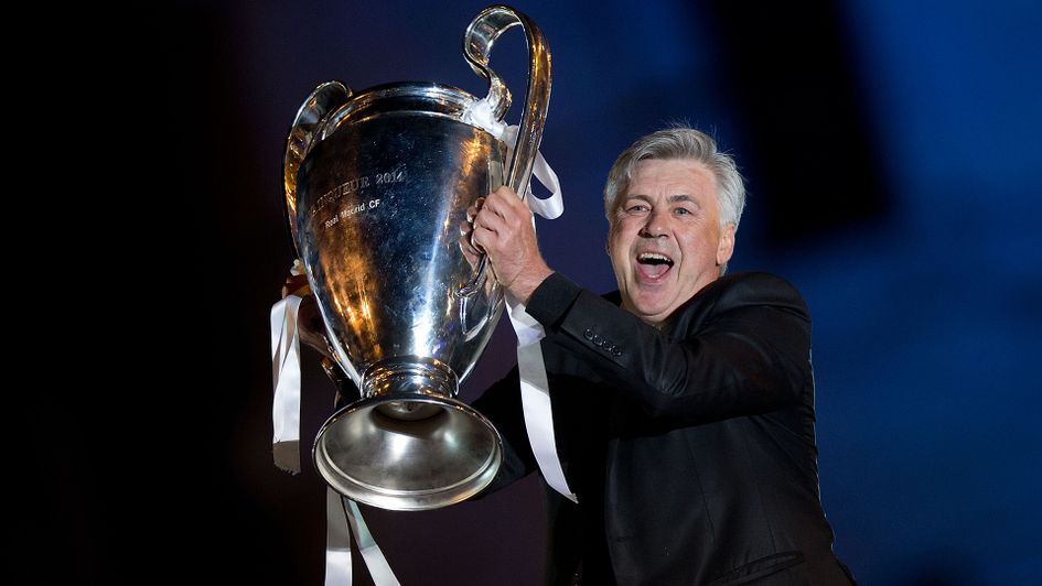 Carlo Ancelotti with the Champions League trophy