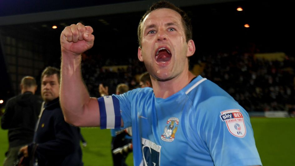 Michael Doyle celebrates Coventry's play-off semi-final win