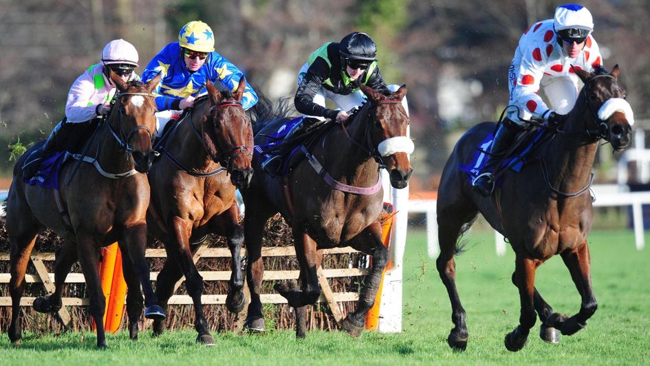 Let's Dance (left) on her way to victory at Leopardstown