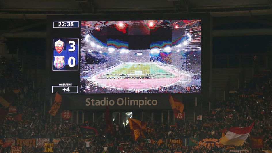 Roma beat Barcelona 3-0 at the Stadio Olimpico