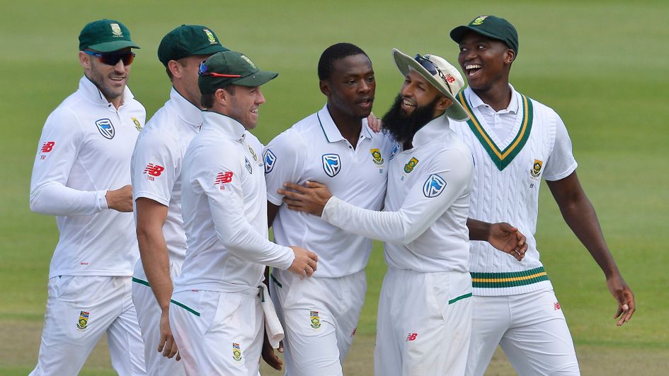 Kagiso Rabada and South Africa celebrate