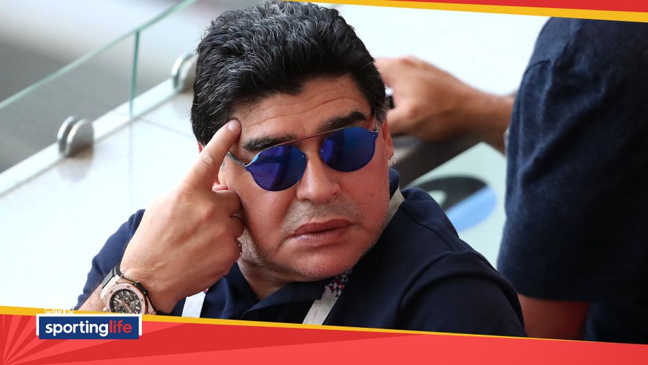 Diego Maradona during Argentina's clash with France