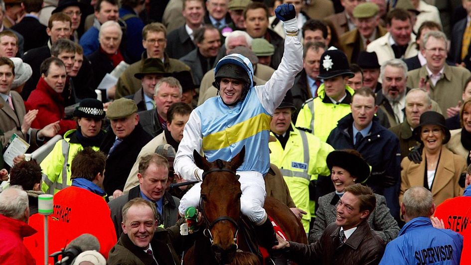 Hardy Eustace and winning jockey Kieran Kelly after Cheltenham success
