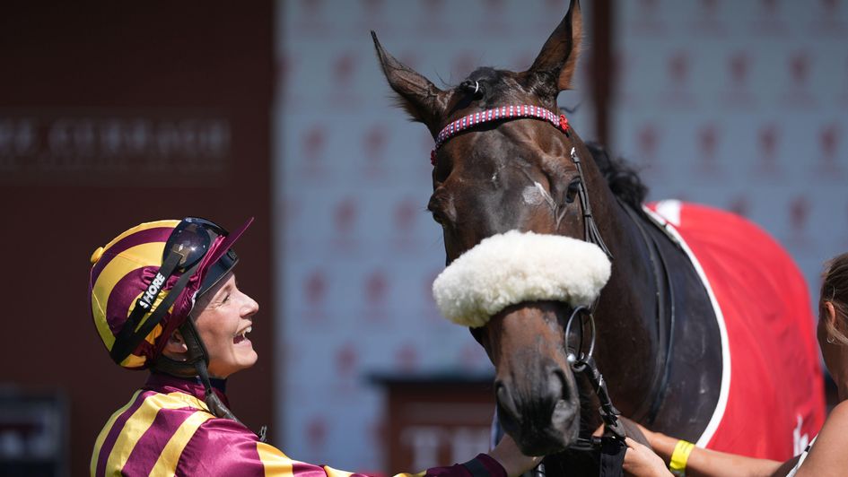 A delighted Joanna Mason celebrates with Sonndad
