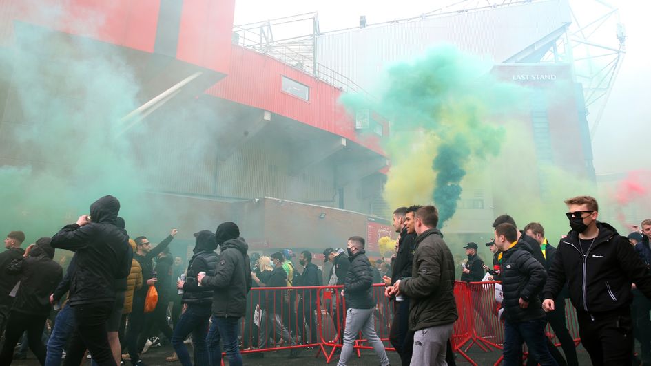 United fans protest at Old Trafford