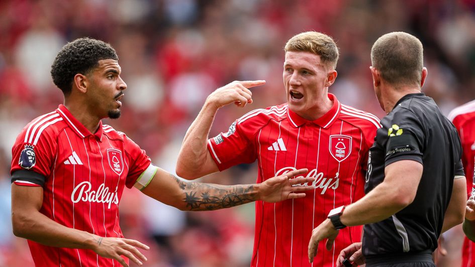Morgan Gibbs-White and Elliot Anderson of Nottingham Forest