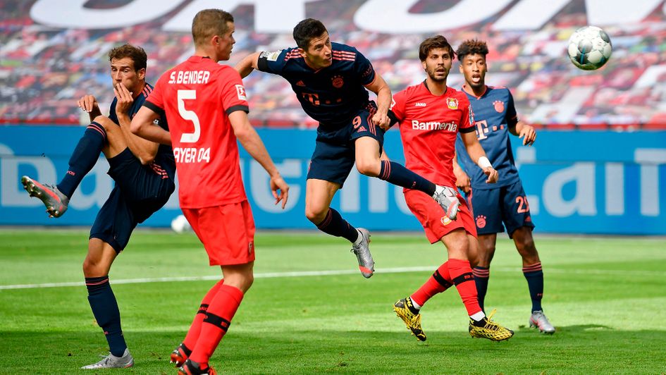 Robert Lewandowski: Bayern Munich forward heads home against Bayer Leverkusen