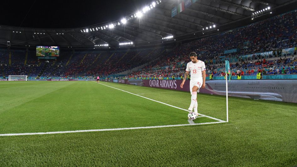 Rodriguez prepares to take a corner for Switzerland