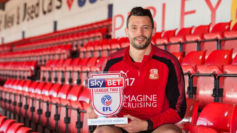 Marc Richards collects the Player of the Month award