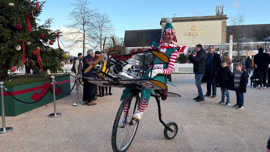 An Elf on wheels - who's a fighter pilot. Well it is Christmas