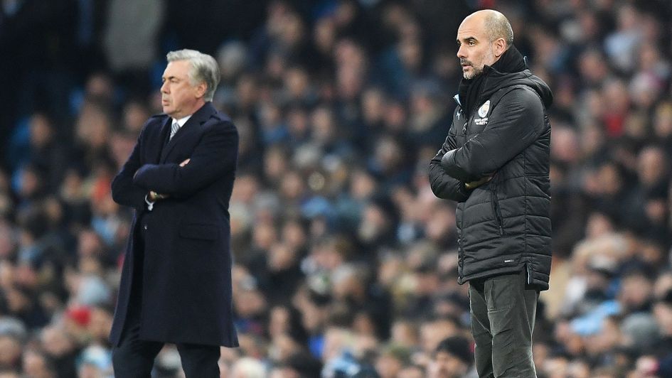 Pep Guardiola, right, and Carlo Ancelotti enjoyed a tactical battle on New Year's Day