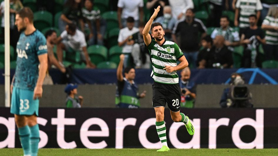 Paulinho celebrates his goal against Tottenham