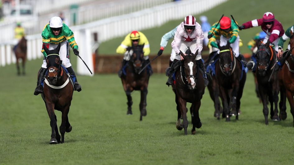 Dame De Compagnie (left) wins the Coral Cup under Barry Geraghty