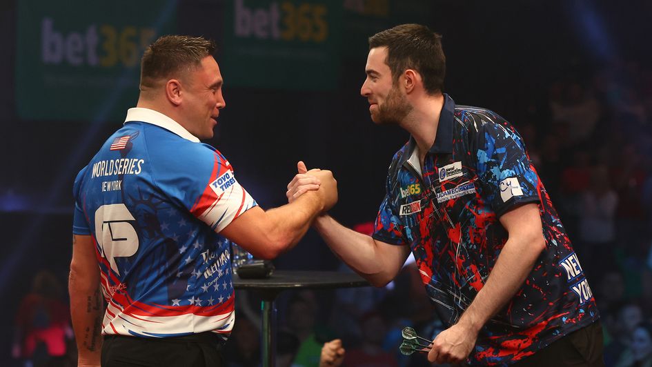 Gerwyn Price and Luke Humphries (Picture: Ed Mulholland/PDC)