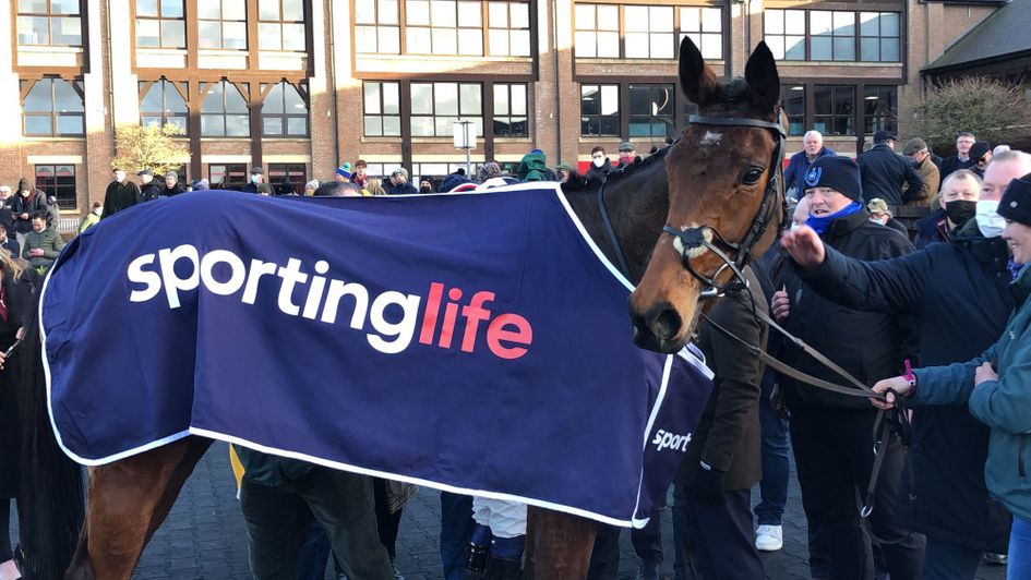 Whiskey Lullaby pictured after winning the Sporting Life Beginners Chase
