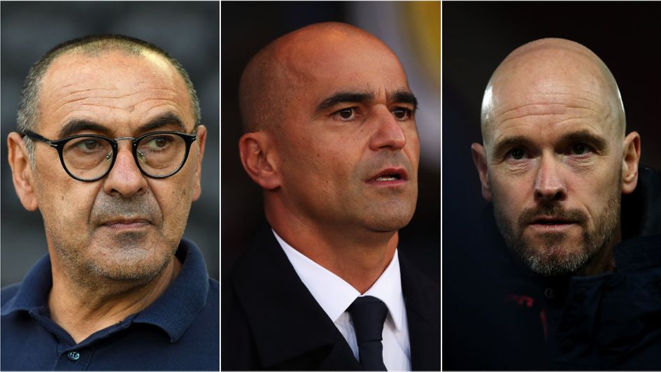 Maurizio Sarri, Roberto Martinez and Erik ten Hag (left to right) have all been mooted as possible Spurs managers