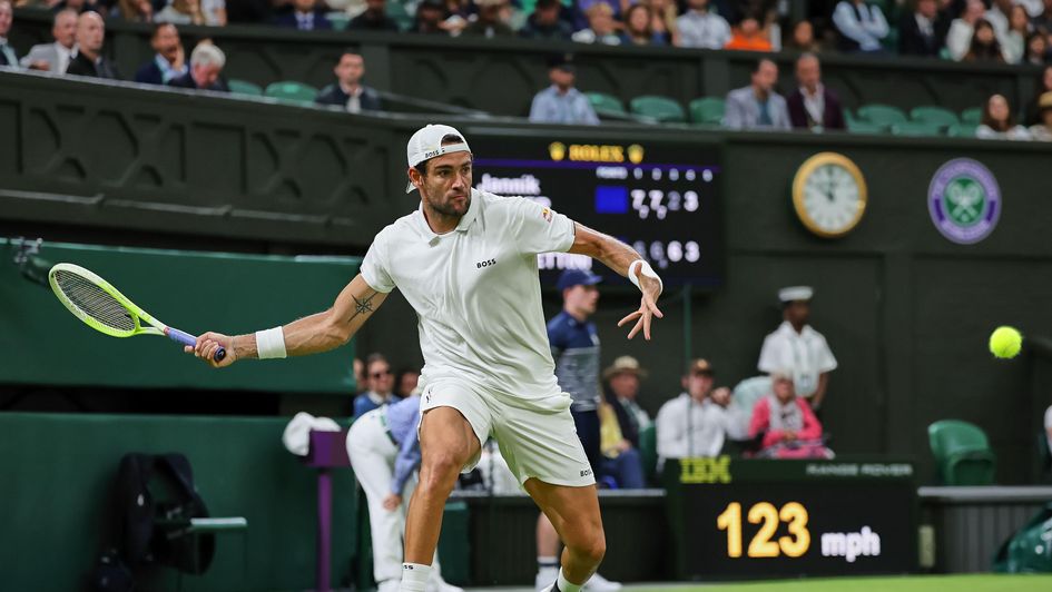 Matteo Berrettini in action at Wimbledon