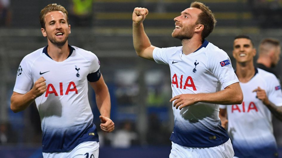 Christian Eriksen (right): The Danish midfielder scored in Tottenham's last Champions League outing