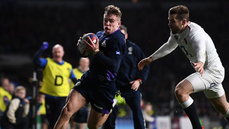 Darcy Graham scoring against England