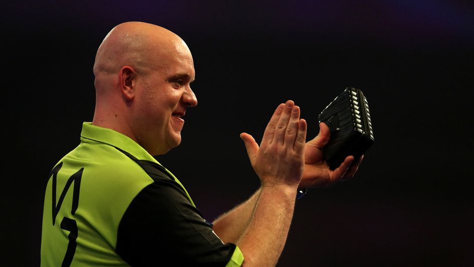 Michael van Gerwen celebrates his victory