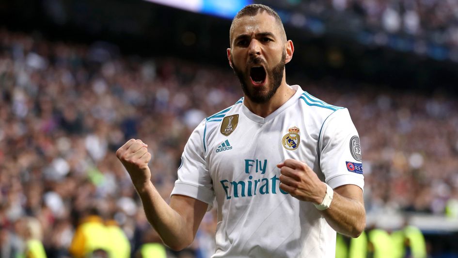 Karim Benzema celebrates