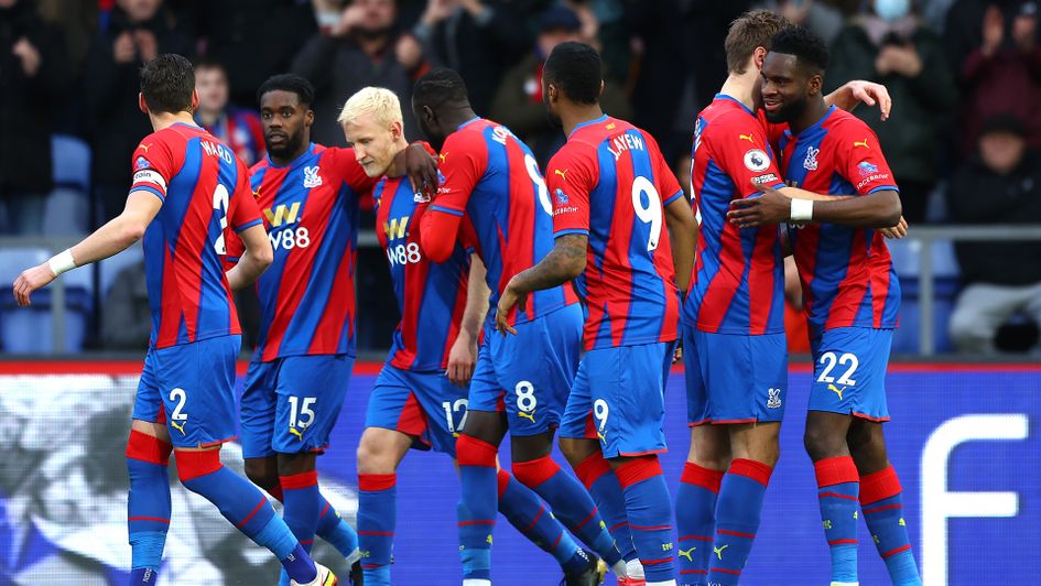 Crystal Palace celebrate Odsonne Edouard's goal against Norwich