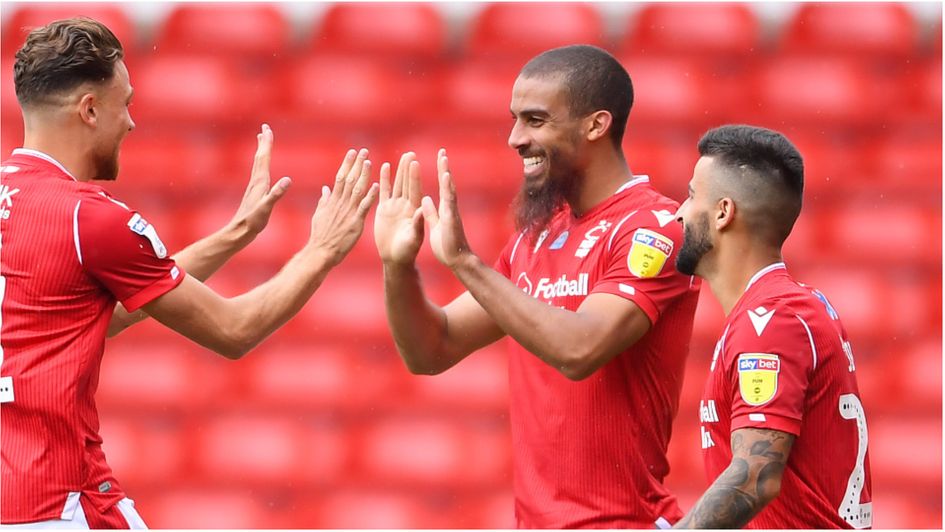 Lewis Grabban celebrates scoring for Nottingham Forest