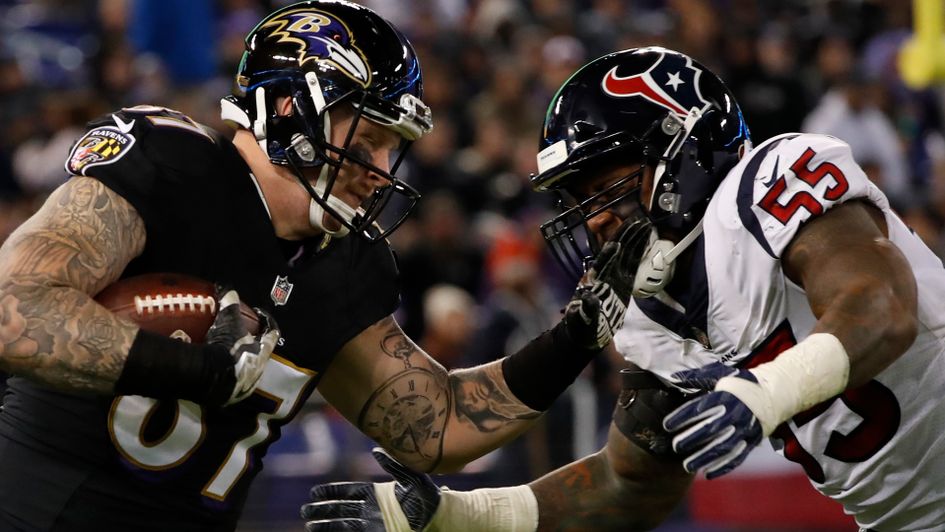 Baltimore's Max Williams runs with the ball 