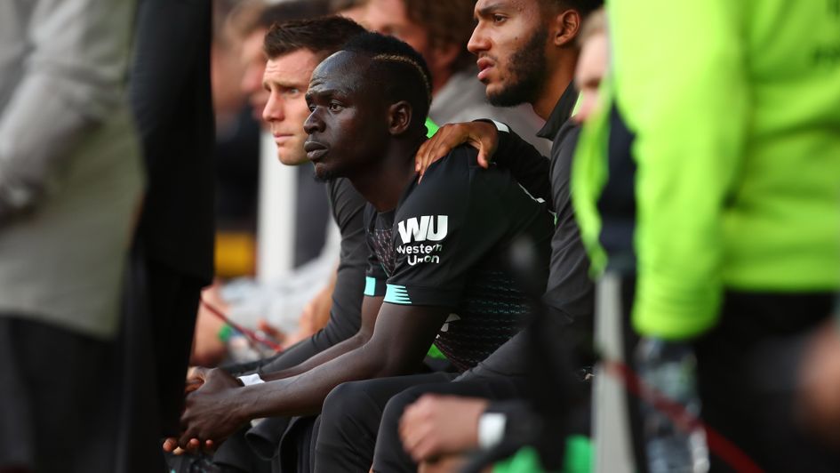 Sadio Mane: Liverpool forward reacts angrily on the bench at Burnley