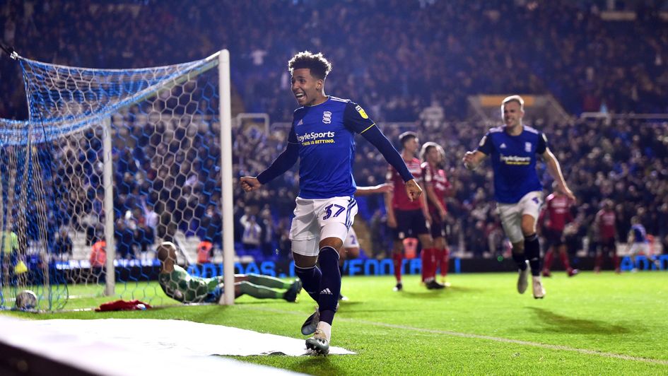 Odin Bailey: Birmingham attacker celebrates his late winner against Middlesbrough