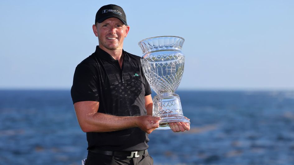 Matt Wallace is all smiles after winning his maiden PGA Tour title