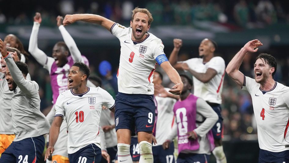 England celebrate victory over Mexico