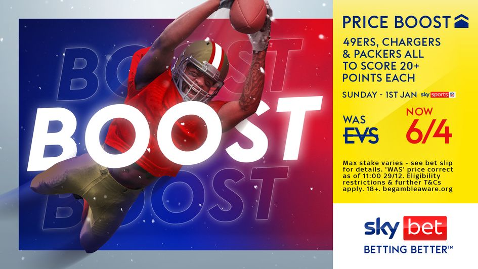 Sunday's NFL Price Boost