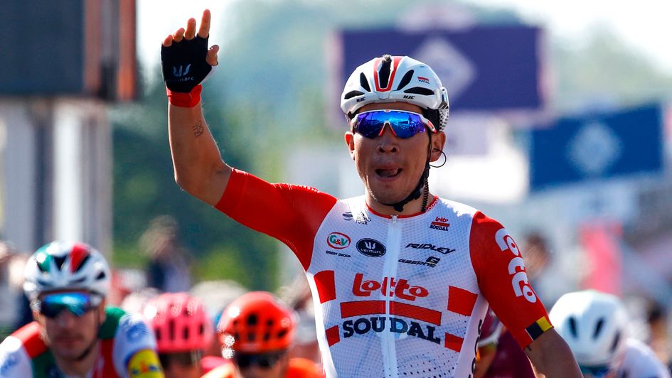 Caleb Ewan: The Australian celebrates his stage 11 win at the 2019 Giro d'Italia