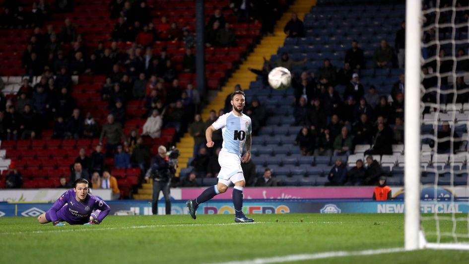 Adam Armstrong scores for Blackburn against former club Newcastle in the FA Cup